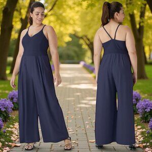 NEW Halara Breezeful Wide Leg Quick Dry Jumpsuit Resort Coastal Stretch XL